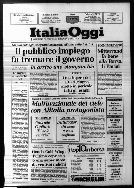 Italia oggi : quotidiano di economia finanza e politica